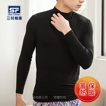 【三花棉業】727_三花急暖輕著男高領衫M黑