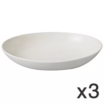 [MUJI 無印良品]米白瓷義大利麵用盤/3入