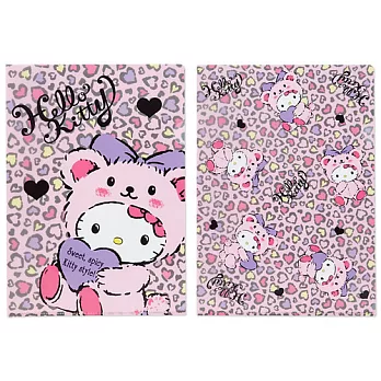 SANRIO HELLO KITTY毛茸茸豹紋系列A4文件夾組