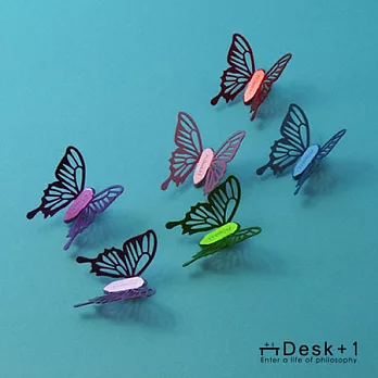 【Desk+1】冷碎蝶磁吸組(6隻裝) -亮麗色