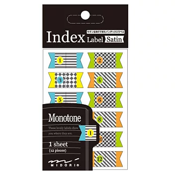 MIDORI Index Label緞帶索引貼單色