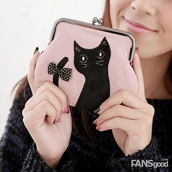 Noafamily,諾亞蝴蝶結貓防撥水零錢包_PK(13下)