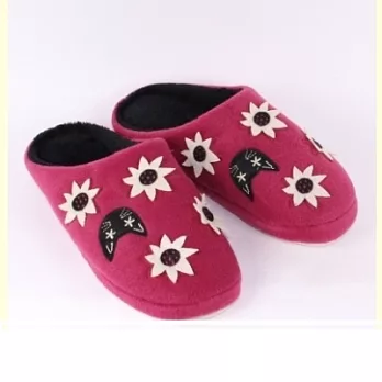 Noafamily,諾亞花朵貓冬室內拖鞋_PK(13下)