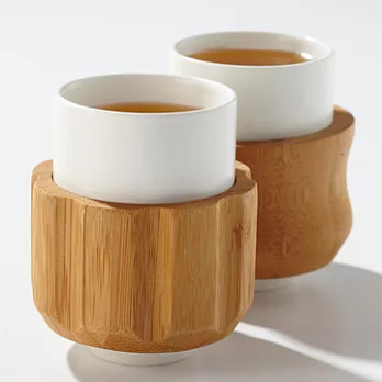 【蘭堂創意】VIREO-原木幾何杯組-(2入)淺色木