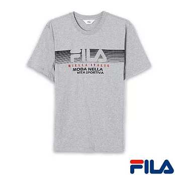 FILA 男仕圓領T恤1TEN-1402-MY-M簡約灰