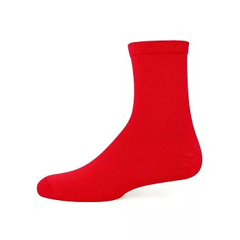 【 PuloG 】素色純棉細針短襪-紅