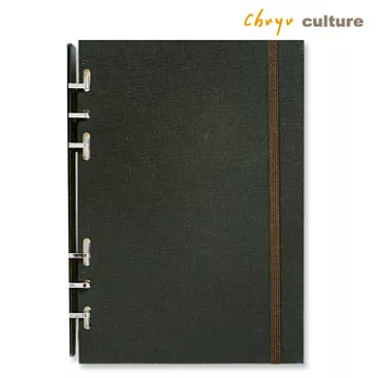 珠友 A5/25K 6孔滑動夾自填式日誌筆記本/萬用手冊(1日1頁)黑