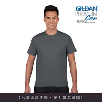 GILDAN 總代理-100%美國棉~亞規圓筒短袖素面T-Shirt~S深灰