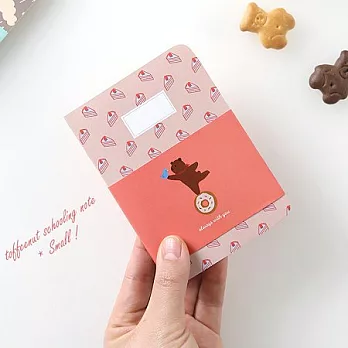 太妃熊趣味條紋筆記本S-粉紅甜點