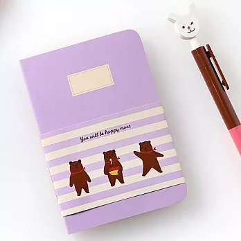 太妃熊趣味條紋筆記本S-薰衣草線條