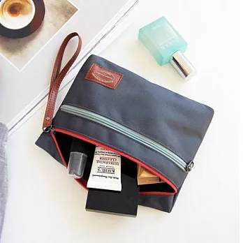 馬卡龍存摺萬用收納包(附腕帶)-時尚灰