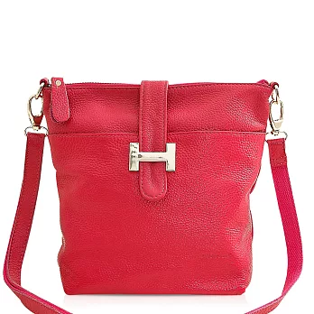 【嚴選CHENSON真皮】花草水語精靈H釦斜肩包/櫻花桃紅(W00228-F)櫻花桃紅