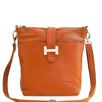 【嚴選CHENSON真皮】花草水語精靈H釦斜肩包/祼系咖啡(W00228-N)祼系咖啡