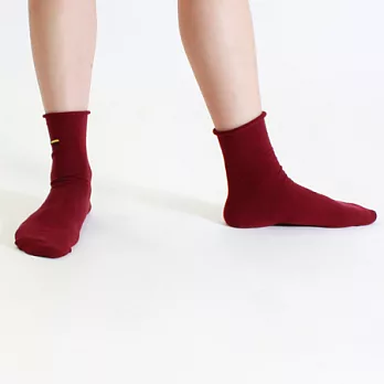 +10 ・ 卷卷小山3/4襪 紅豆