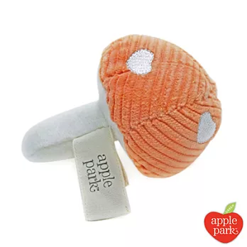 【 美國 Apple Park 】有機棉蘑菇搖鈴啃咬玩具 - 橘色