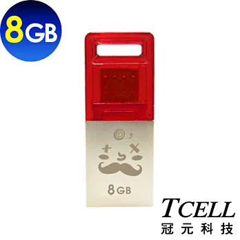 TCELL 冠元 OTG 8GB 雙介面隨身碟(雷神家族-密摩桑)智慧紅
