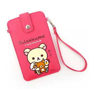 Rilakkuma 拉拉熊/懶懶熊 6.3吋通用彩繪皮革手機袋玩偶奶油熊
