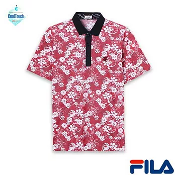 FILA男仕印花時尚POLO衫1PON-1207-RD-M熱情紅