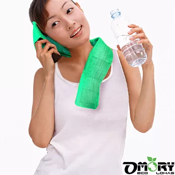 【OMORY】夏日冰涼巾超長80cm(綠色)