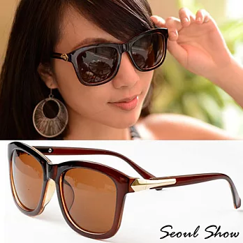 Seoul Show 來自星星的你 歐美時尚幾何金邊太陽眼鏡茶色