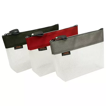 自強立體環保網狀拉鍊袋A5墨綠色