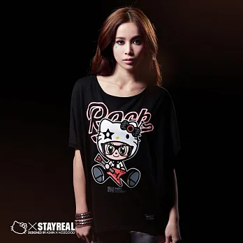 STAYREAL X HELLO KITTY 幸運星小鼠圓版T - 紫標版型 / 黑色XS黑色