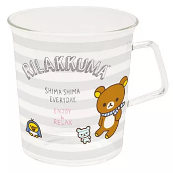 San-X 拉拉熊我愛北極熊系列耐熱玻璃水杯。灰