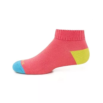 【 PuloG 】活力高彩氣墊運動襪-粉橘-M