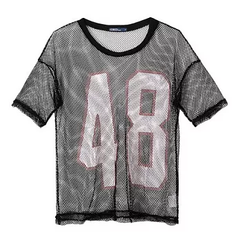 【CACO】CACO SURF.美式休閒.洞洞48短T(女)FREE黑