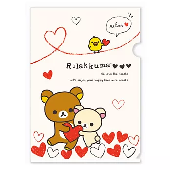 San-X 拉拉熊紅粉愛心系列A4文件夾。紅