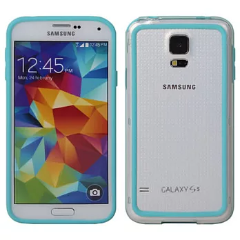 【BIEN】SAMSUNG S5 俏麗亮彩雙色保護邊框 (粉藍)