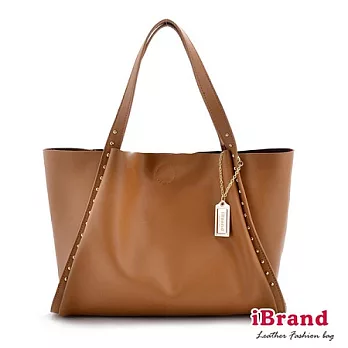 【i Brand 天然皮革】牛皮吊牌lady莉雅包-優雅駝