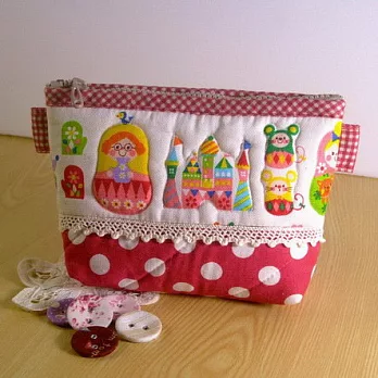 手縫ok!-娃娃面紙化妝包(拼布材料包)