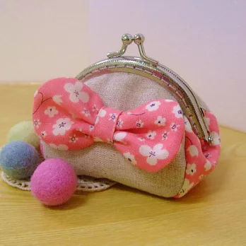 手縫ok!-蝴蝶結口金包(拼布材料包)