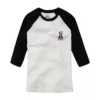 【CACO】NAVY.獨家經銷.數字拉克蘭七分袖T(女)S白