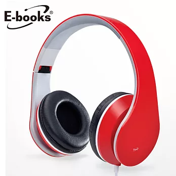 E-books G3 跨界摺疊高音質全罩耳機-紅紅