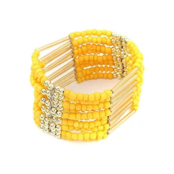 A+ accessories 歐美個性波希米亞風彈性手鍊(黃色)