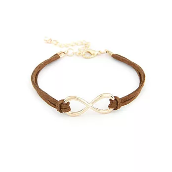 A+ accessories 超萌日系甜美無限8符號麂皮手鍊(褐色)