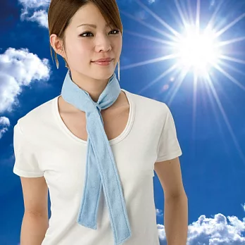 日系涼感消暑降溫冰涼領巾/頭巾(水藍色)