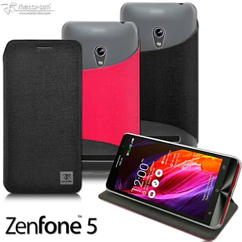Metal-Slim Asus ZenFone 5 亞麻紋薄型站立皮套桃