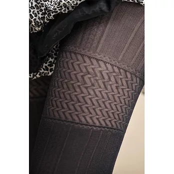 蒂巴蕾Art -flower 彈性絲襪--紫羅蘭黑