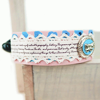 【PinkyPinky Boutique】日系清新蕾絲詩句髮夾 / 香蕉夾(粉紅色)