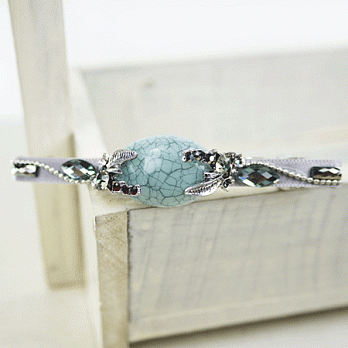 【PinkyPinky Boutique】小宮廷風水鑽髮夾(藍色)