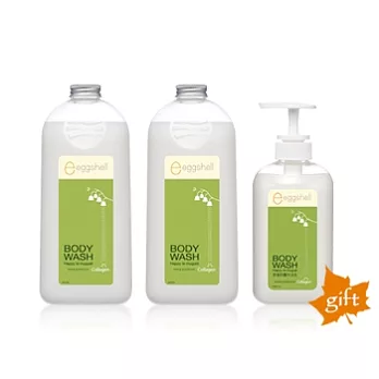 eggshell 幸福鈴蘭沐浴乳1000g x2+贈470gx1