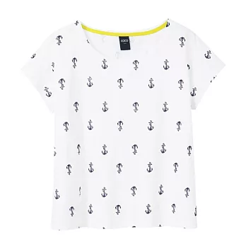 【CACO】CACO SURF.美式休閒.滿版海錨印花短T(女)FREE白