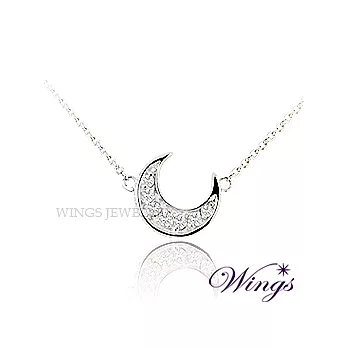 Wings 月光下的精靈,最溫柔的守護 925純銀八心八箭方晶鋯石項鍊