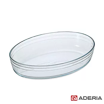 【ADERIA】日本進口耐熱玻璃橢圓薄型烤盤(大)