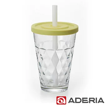 【ADERIA】日本進口Natural系列格紋玻璃杯(綠)