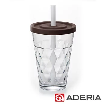 【ADERIA】日本進口Natural系列格紋玻璃杯(咖啡)