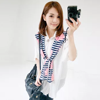 ROSE。完美搭配假件造型襯衫 白系